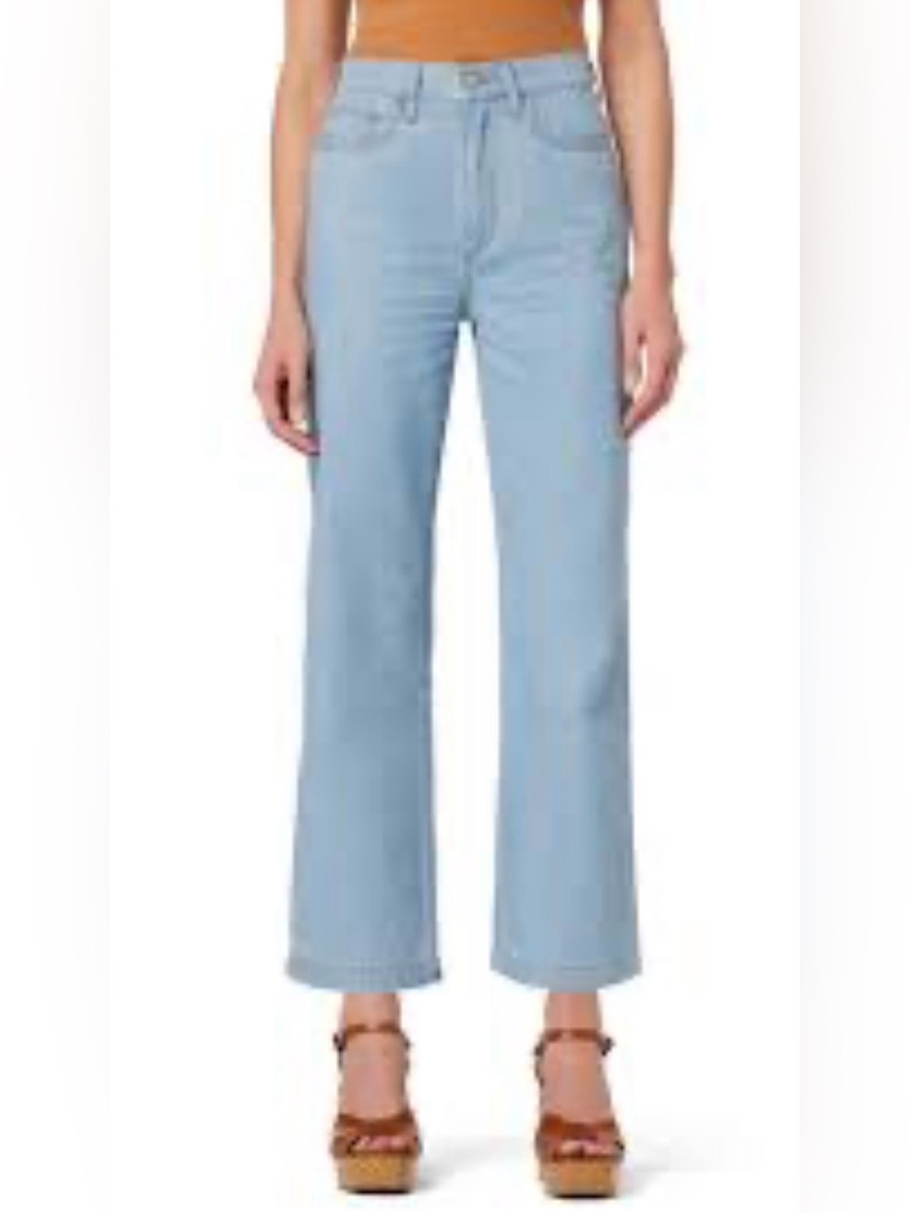 Joe's Jeans Faithe High Rise Wide Leg Crop Blue Denim Lightweight Jeans size 29